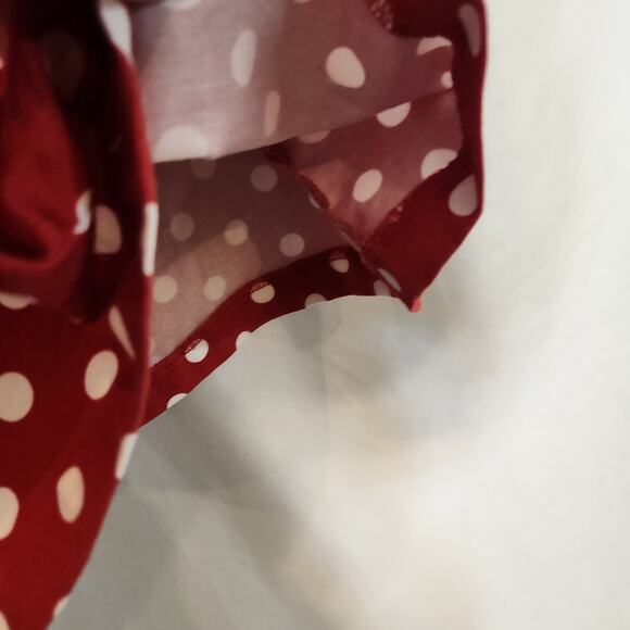 MADISON LEIGH Red White Polka Dot Rockabilly Knee Length Dress Womens 8P FLAWED - Picture 10 of 11